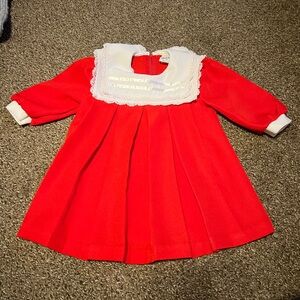 VTG WONDERLAND White Dress with Red Lining 4T